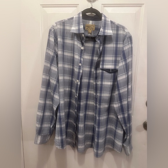 Daniel Cremieux Navy and White Checkered Shirt - Picture 1 of 7